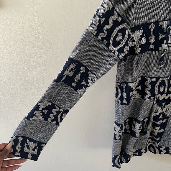 Obey Propaganda Baja Hoodie Womens Medium Blue Striped Pullover Boho Surf Skate - Picture 3 of 9